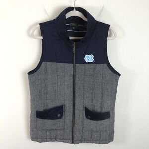 Game Day Couture North Carolina Tar Heels Full Zip Quilted Vest Women's L Gray
